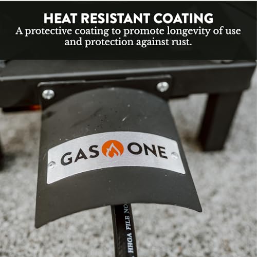 GasOne High Pressure Single Propane Burner - Outdoor Cooking with Heat Shield and Guard – Propane Burner Head for Camping, Tailgating, Seafood Boil, Home Brewing - Patented