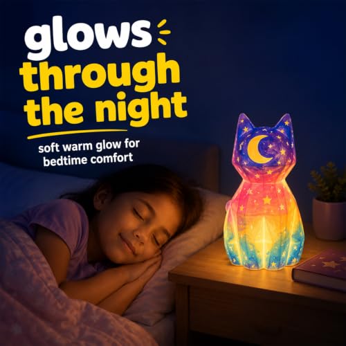 Paint Your Own Cat Lamp Kit, Crafts for Kids Ages 6-12, Gifts for Girls Boy