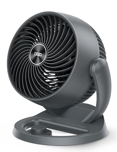 DREO Desk Fan, 12-Inch Air Circulator Fan for Bedroom, 70ft Powerful Airflow, 120ยฐ Tilt Adjustment, 25dB Ultra-Quiet, 3 Speeds Small Table Fan for Whole Room, Home, Office