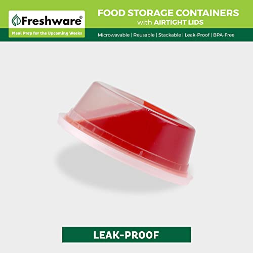 Freshware Food Storage Containers 50 Set 8 oz Plastic Deli Containers with Lids, Slime, Soup