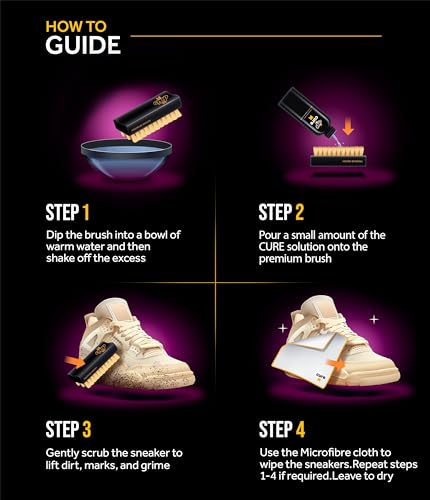 Crep Protect Deep Cleaning Shoe Cleaner & Sneaker Care Solution - Stain Remover for White Shoes, Leather, Suede, Nubuck, Canvas, Nylon, Vinyl & Knits - Up to 150 Uses - 8.4 Oz