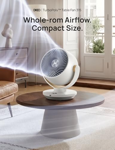 DREO Fan for Bedroom, Desk Air Circulator Fans with Remote, 11 Inch Table Fan for Whole Room, 65ft Powerful Airflow, 120° Vertical Manual and 90° Oscillating, 4 Speeds, 8H Timer, 25dB Quiet, Home