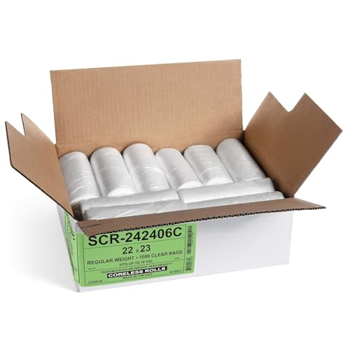 Aluf Plastics 10 Gallon Trash Bags - (COMMERCIAL 1000 PACK) - Source Reduction Series Value High Density 6 MICRON gauge - Intended for Home, Office, Bathroom, Paper, Styrofoam