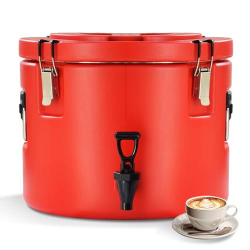 20L/5Gal Insulated Beverage Dispenser, Ice & Hot Drink Dispenser with Spout Spigot and Portable Handles,Thermal Hot and Cold Drink Server Dispenser for Restaurant Drink Shop