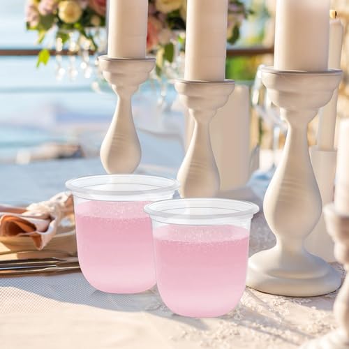 Ziliny 100 Pcs Plastic Stemless Wine Glasses Disposable Plastic Wine Glasses for Parties Weddings Birthdays Cocktail(Clear,10oz)