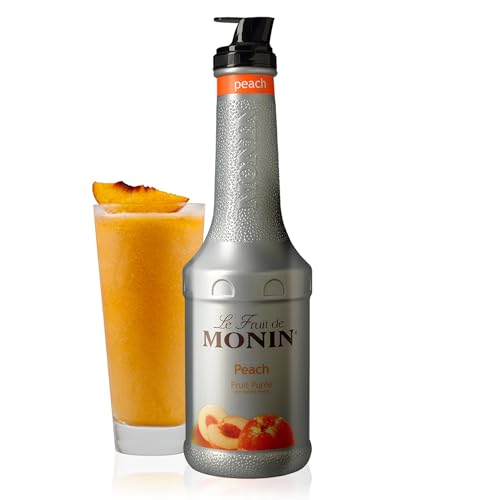 Monin - Peach Fruit Purée, Summertime Sweetness, Great for Cocktails, Smoothies, and Lemonades, Non GMO, No Artificial Ingredients (1 Liter)