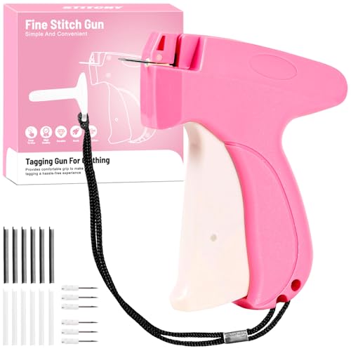 Stitch Gun for Clothes Mini Tagging Gun for Clothing Includes 6 Needle,5000 Pcs Micro Fasteners(2500 White & 2500 Black) Stitch Gun Speedy Clothing Fixer Quick Clothing Fixer