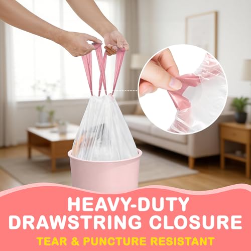 100Ct 4 Gallon Small Trash Bags, Cherry Blossom Garbage Bags, Scented Trash Bags, Odor Resistant with Drawstring