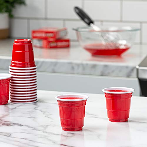 GUSTO [2 oz. - 100 Count Mini Shot Glasses Disposable - Red Jello Shot Cups for Parties and Events (Formerly Comfy Package)