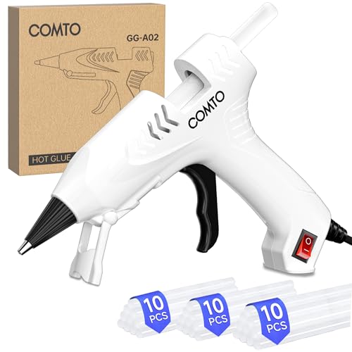 Hot Glue Gun Kit with 30 Sticks, 20W Fast Preheating Mini Hot Glue Gun and Sticks Set for School Crafts DIY Arts and Quick Home Repairs, White