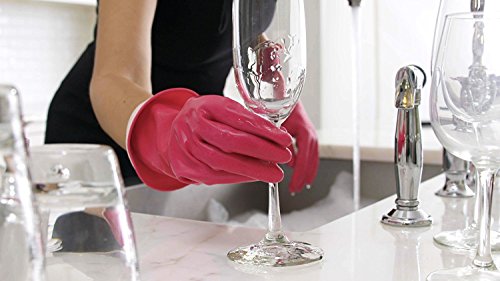 Casabella Premium Waterblock Reusable Household Cleaning Gloves, Medium