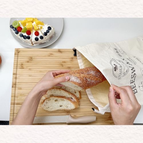 Reusable Beeswax Bread Bags for Sourdough: XL Eco-Friendly Fresh Food Storage (13x17in, 2 Pack) | Moisture Lock, Sustainable Homemade Bread Preservation | Eco Bread Freshness