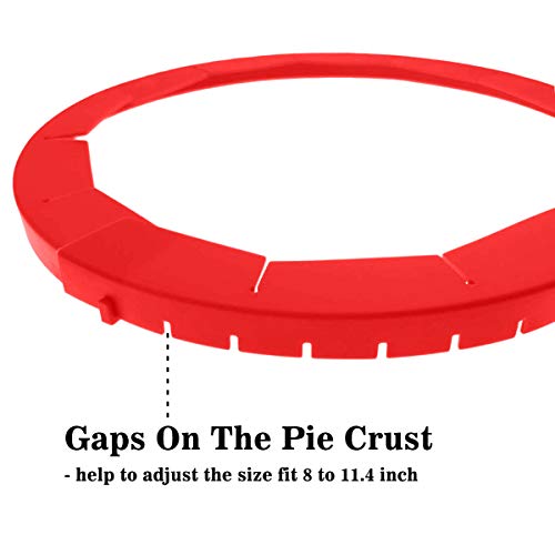 Adjustable Silicone Pie Crust Shields - Baking Protectors Cover Ring Fits 8-11.4 Inch Pies