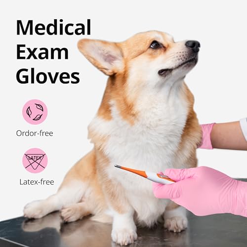 SwiftGrip Nitrile Exam Gloves, 4 Mil, Cherry Blossom, Food Safe Gloves Disposable Latex Free, Powder Free