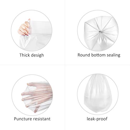 4 Gallon 130 Counts Strong Trash Bags Garbage Bags by RayPard, fit 12-15 Liter, 3,3.5,4.5 Gal trash Bin Liners for Home Office Kitchen Bathroom Bedroom, Clear