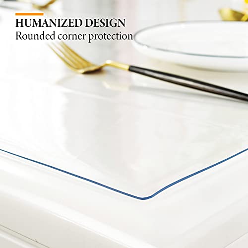 Deep Dream 1.5mm Clear Desk Cover Protector, 14×24 Inch Clear Desk Cover, Rectangular Vinyl Desk Pad, PVC Plastic Table Cover for Office, Dresser, Night Stand, Computer & Writing Desk Tabletop