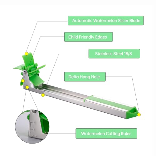 Watermelon Slicer Cutter - Stainless Steel Knife Corer Fruit Vegetable Tools Kitchen Gadgets with Melon Baller Scoop Extra