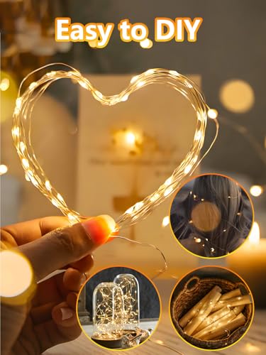 4 Pack Fairy Lights Battery Operated with Remote 33FT 100 LED Warm White