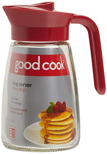 GoodCook Everyday 12 oz. Syrup Dispenser – Easy Pour Spout Waffle & Pancake Syrup Dispenser Container, Glass Syrup Bottle for Maple Syrup, Honey, Barbecue Sauce