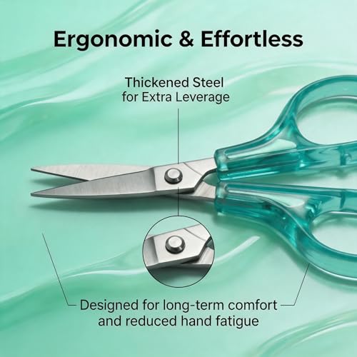 PAFASON Small Travel Embroidery Scissors Set Curved Straight Tip All Purpose for Quilting Sewing Knitting Crafting Cross Stitch Crochet Thread Yarn Paper Fabric Detail Multipurpose Cutting Safety Case