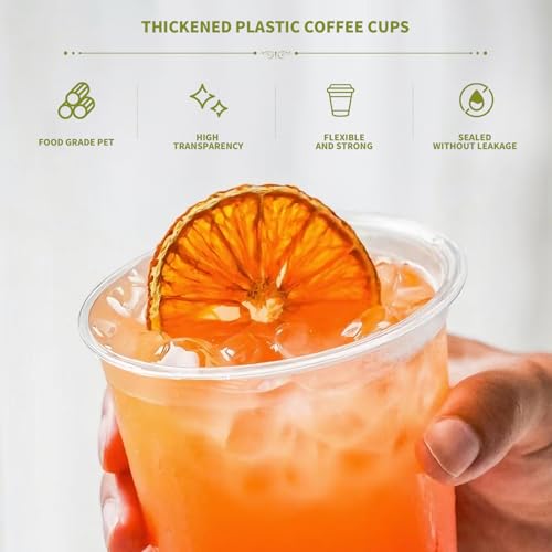 50 PCs Cute Pink Plastic Juice Cups,Disposable Round Bottom Plastic Cups,Stemless Wine Glasses for Cocktail,Cold Drinks,Boba Tea,Smoothie,Baby Shower,Pink Party Supplies (12 Oz)