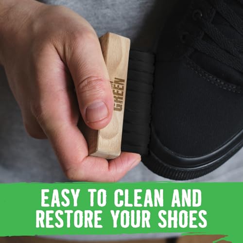 Rockin'Green Shoe Cleaning Kit - Shoe Cleaner Sneakers Solution with Brush Included - Sneaker Cleaner Kit Safe for Mesh, Nubuck, Leather, Suede - Deep Refresh Care Kit (8.8fl oz)