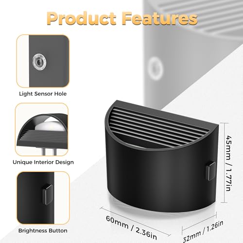 DORESshop LED Night Light2 Pack, Night Lights Plug into Wall, 3 Level Brightness Adjustable Plug in Night Light, Dusk to Dawn Sensor, Nightlights
