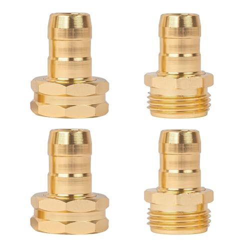 Hourleey Garden Hose Repair Connector with Clamps, Fit for 3/4" or 5/8" Garden Hose Fitting, Male and Female Hose Adapter Water Hose Repair Kit, 5 Set