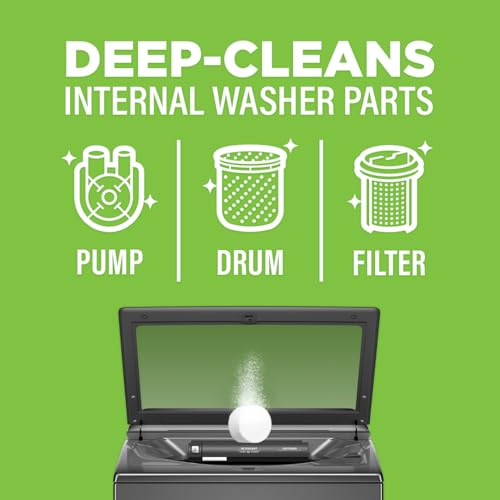 Affresh Washing Machine Cleaner, Helps Power Away Odor Causing Bacteria & Grime Deep Inside Pump, Valve & Hoses, 6 Time Release Tablets, 6 Month Supply