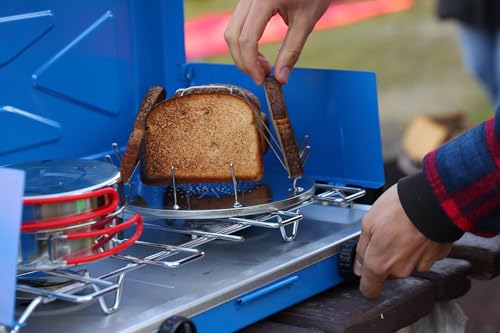 Coghlan's Camp Stove Toaster – Stainless Steel, Lightweight, Portable and Compact Design for Outdoor Cooking, Toasts Up to 4 Slices at a Time, Perfect for Camping, Hiking, Backpacking, and Picnics