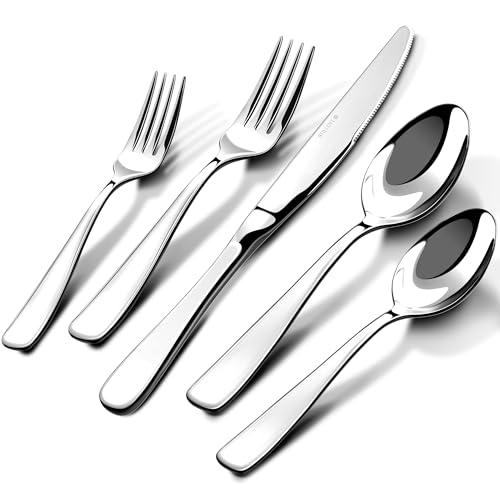 18/10 Silverware Set for 8, 40 Piece Stainless Steel Flatware Set Cutlery