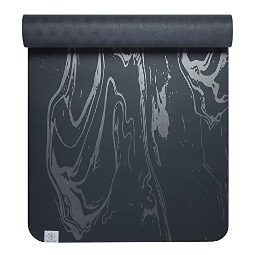 Gaiam Dry-Grip Yoga Mat - 5mm Thick Non-Slip Exercise & Fitness Mat for Standard or Hot Yoga, Pilates and Floor Workouts - Cushioned Support, Non-Slip Coat - 68 x 24 Inches