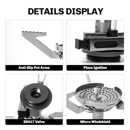 Fire-Maple Backpacking and Camping Stove Series | Outdoor Propane Camp Cooking Gear | Portable Pot/Jet Burner | Ideal for Hiking, Trekking, Fishing, Hunting Trips and Emergency Use (Greenpeak)