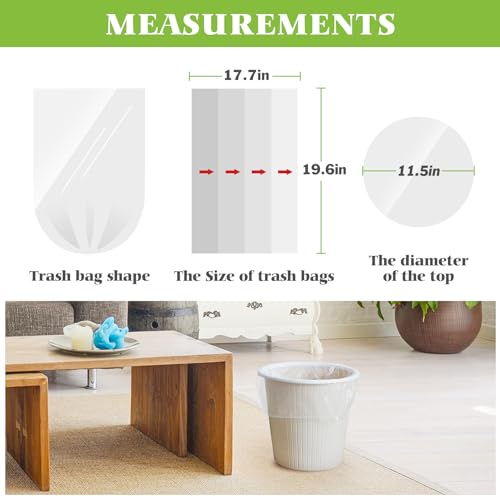 Teivio Small Trash Bags 4 Gallon 120 Counts Garbage Bags, Bathroom Trash Can Bin Liners, Small Plastic Bags for home office kitchen, fit 12-15 Liter, 3,3.5,4.5 Gal, Clear