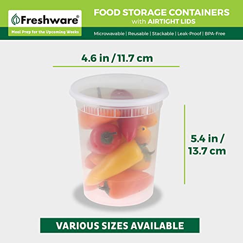 Freshware Food Storage Containers 24 Set 32 oz Plastic Deli Containers with Lids, Slime, Soup