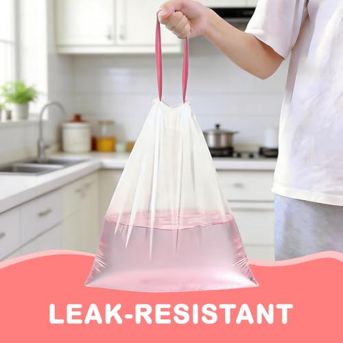 100Ct 4 Gallon Small Trash Bags, Cherry Blossom Garbage Bags, Scented Trash Bags, Odor Resistant with Drawstring