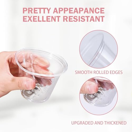 BYSNOW 250 Pack 9 oz Clear Plastic Cups, Disposable Cups for Party, Sturdy & Food Safe Plastic Wine Cups for Cocktail, Juice, Punch (9oz 250pack)