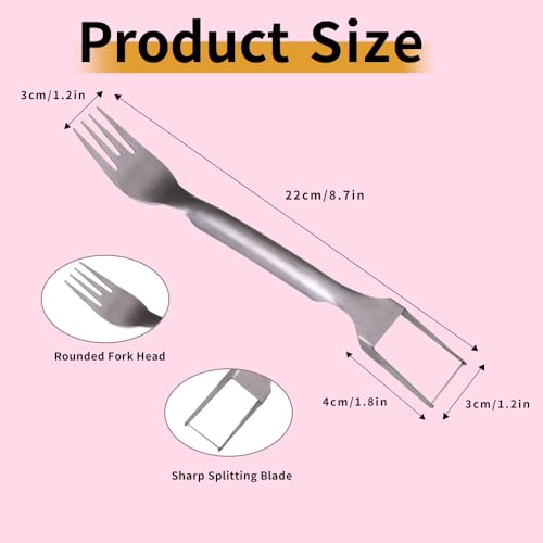 Watermelon Fork Slicer Cutter, Stainless Steel 2-in-1, Portable Watermelon Fork Watermelon Cutter Slicer Tool Fruit Forks Slicer for Home Party Camping Kitchen Gadget