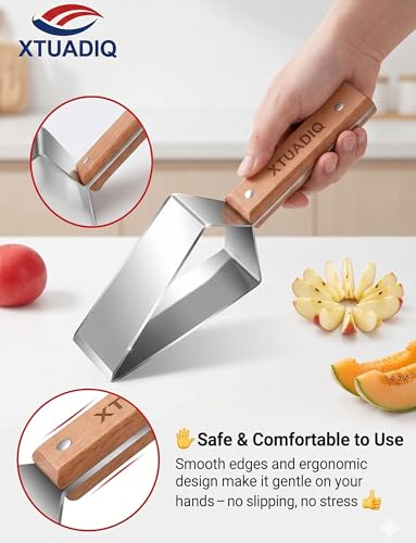 Stainless Steel Watermelon Slicer, 2026 New Triangle Watermelon Cutter, Stainless Steel with Wooden Handle for A Wide Variety Watermelon, Cantaloupe, Honeydew, Apples, and More (1pcs)