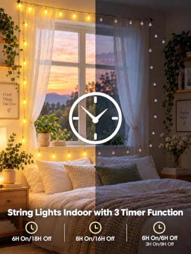 Connectable 43FT 100LED Globe String Lights Indoor, Fairy Lights Plug in