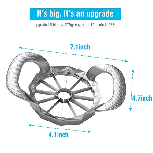 Apple Slicer, HEAVY DUTY Apple Corer, 12-Blade Stainless Steel Apple Cutter Divider Pitter ,Sturdy and Sharp