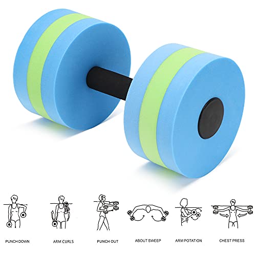 Aquatic Exercise Dumbbells - Set of 2 for Water Aerobics Fitness and Pool Exercises