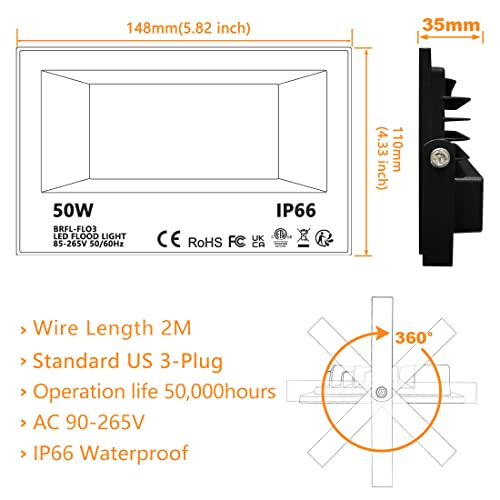 Led Flood Light Outdoor, 50W RGB Color Changing Landscape Lighting
