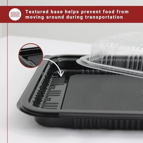 6 Pack Catering Trays with Lid – 13" Serving Trays with Lids - Reusable Serving Platter With Lid for Catering, Buffet, Picnics & Events – Party Trays With Lids (13.39 × 9.84 × 2.95 inch)