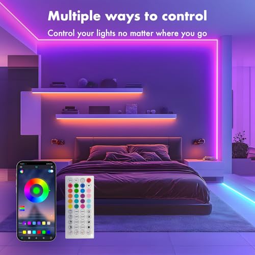 SILFU Neon Rope Lights, 50FT RGB LED Strip Lights