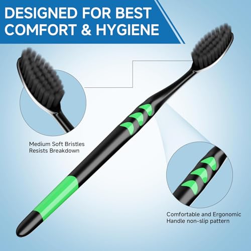 50 PCS Individually Wrapped Bulk Toothbrush Pack, Disposable Soft Bristle for Adult or Kid, Ergonomic Handle, Perfect for Travel, Hotel, Donation