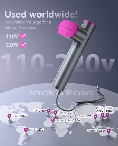 Jack & Rose Travel Steamer for Clothes,100-220V Portable Iron,15s Heat Up,Steamer & Iron 2 In 1, Travel Size,Large Ceramic Heat Panel,for Global and Europe