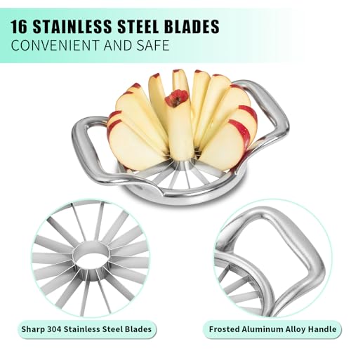 LIIGEMI 5.5 Inch Extra Large Apple Slicer,16-Slice Thin Apple Slicer and Corer,Cutter, Divider, Wedger for Fruits and Vegetables,Gifts for Mom,Sharp and Sturdy,Easy to Use