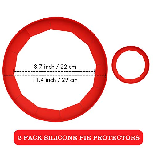 Adjustable Silicone Pie Crust Shields - Baking Protectors Cover Ring Fits 8-11.4 Inch Pies