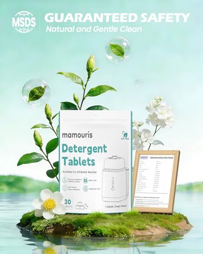 150PCS Official Detergent Cleaning Tablets: for Baby Brezza Grownsy Papablic Momfann Bottle Washer - Baby Bottle Washer Tablets for All Brands Bottles Washers Machines